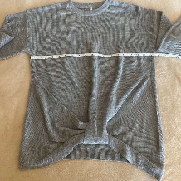 Tie Front Cozy Crewneck Knit Sweater - Size M - Picture 8 of 10
